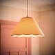 image 3 of ValueLights Florie Natural Large Taper Lamp Shade Scallop Pink Trim | Pink