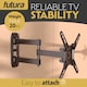 image 5 of Futura Universal TV Wall Mount Bracket for 13-43 Inch TVs Tilt Swivel and 90 Rotation