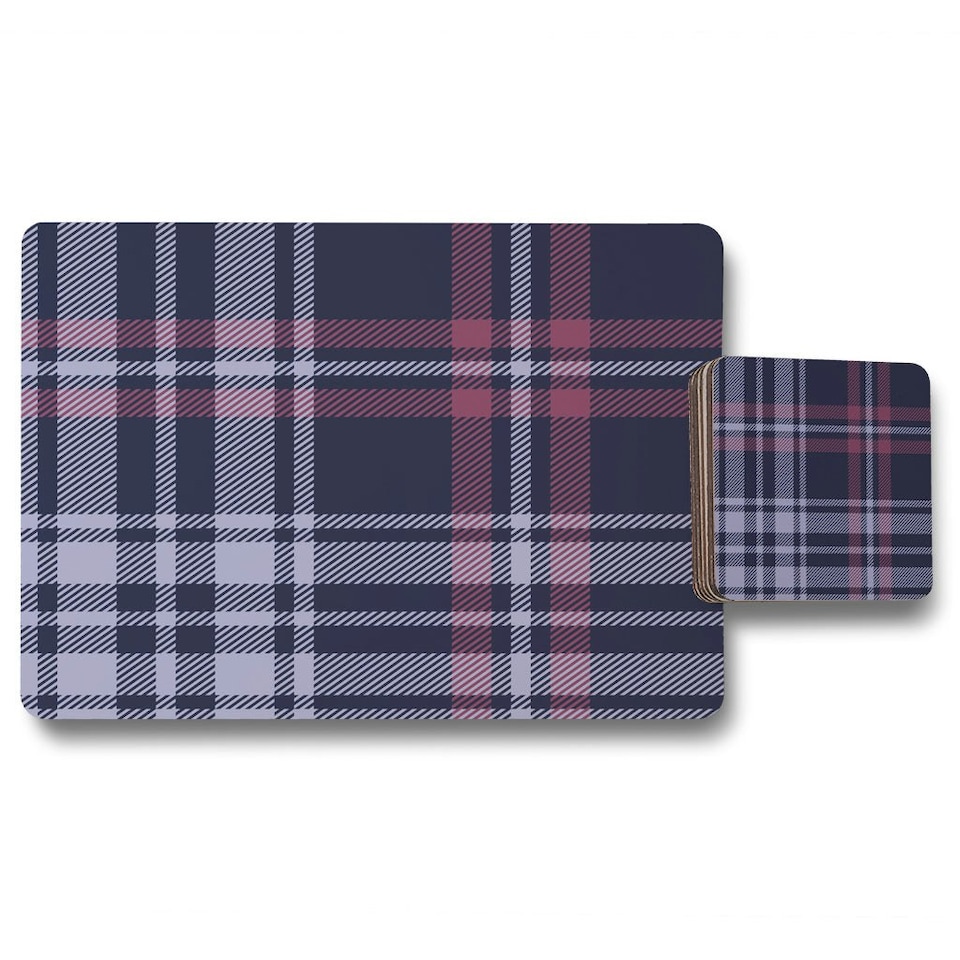image 1 of Tartan plaid pattern (Placemat & Coaster Set)