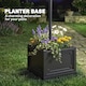 image 4 of Outsunny 3-head LED Solar Light Lamp Street Light Post with Planter Base, Black | Black | Black | 60L x 55W x 189H cm