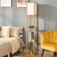image 5 of HOMCOM Floor Lamp Reading Lamp with 3-Tier Storage Shelf for Home Office Natural