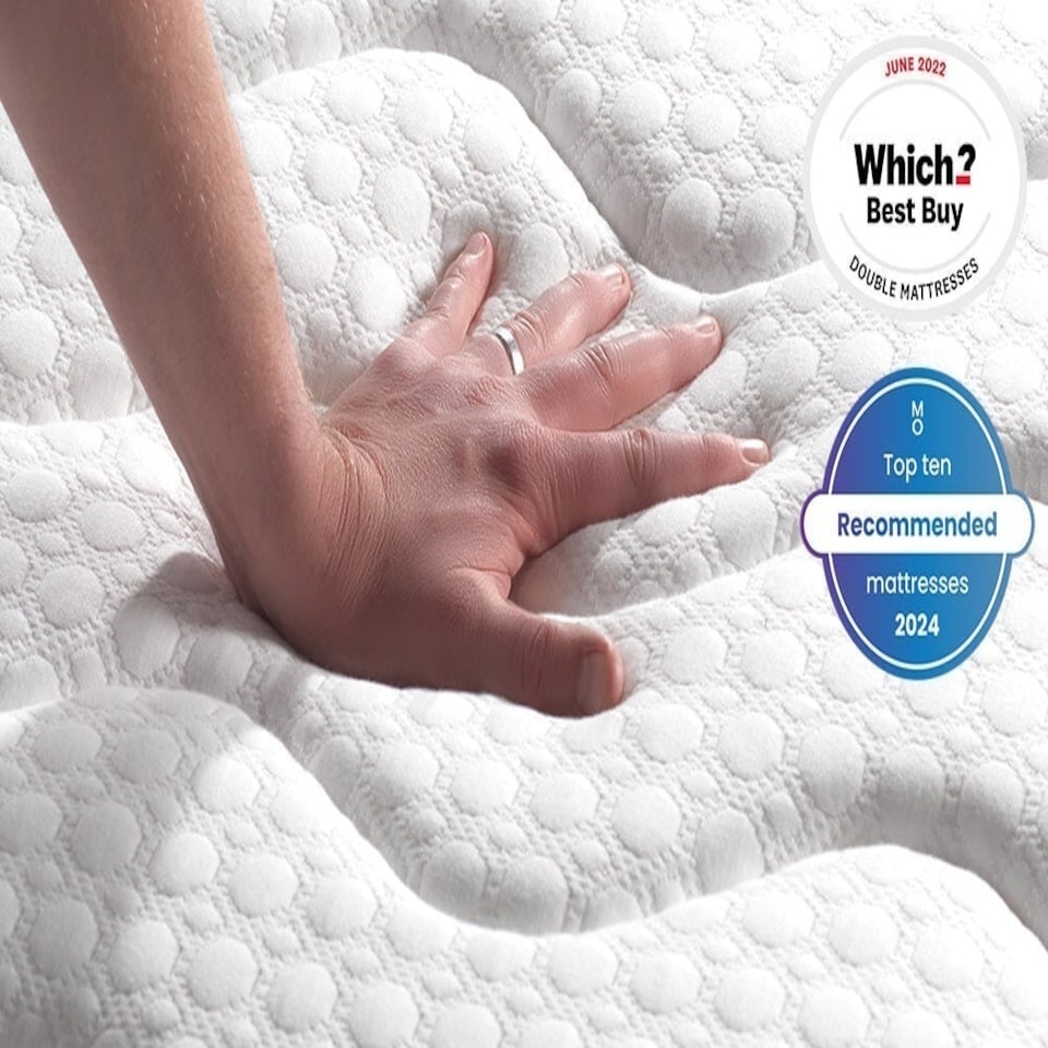 image 1 of SleepSoul Space 2000 Pocket Memory Pillow Top Mattress White | Single