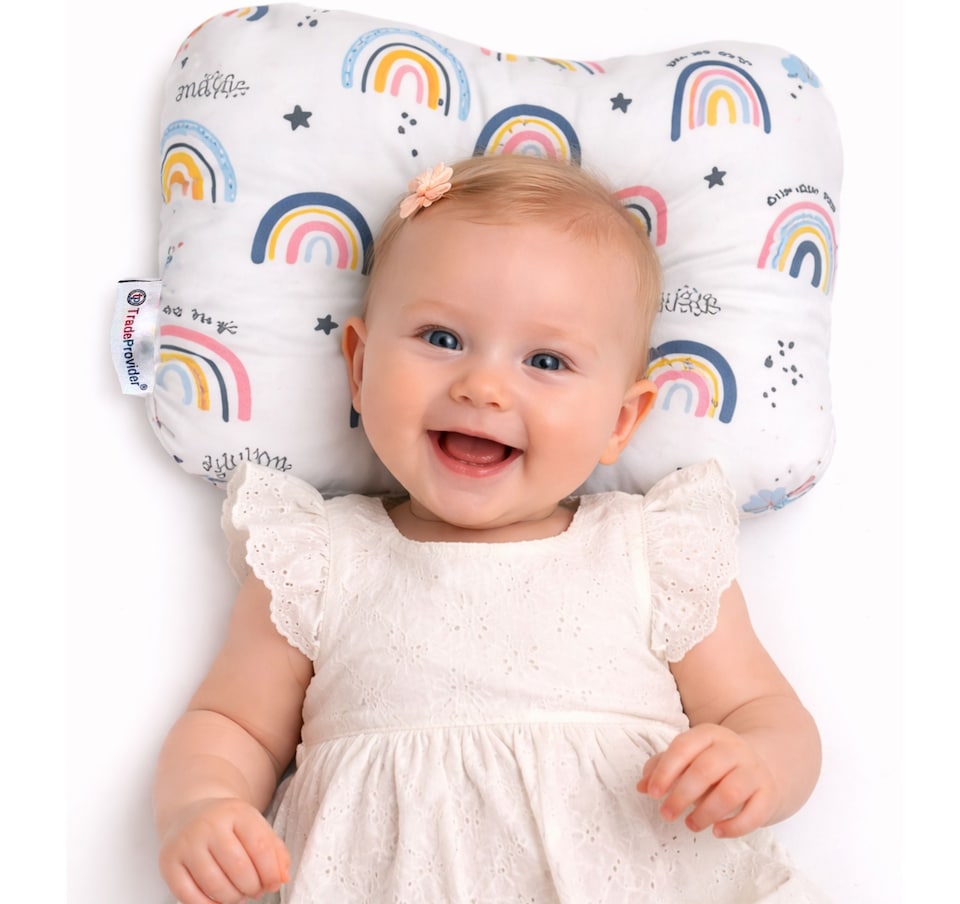 image 1 of TradeProvider® Baby Head Support Cushion for Pram, Pushchair, Stroller, Infant Support Pad, Newborn Travel Headrest (Cloud Dreams Collection)