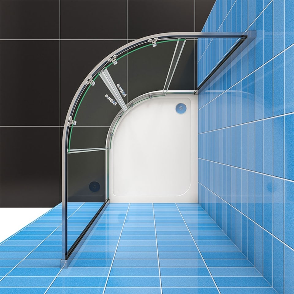 image 1 of Aica Bathrooms 1200x800mm Quadrant Shower Enclosure Walk In Corner Cubicle Glass Screen Door Chrome