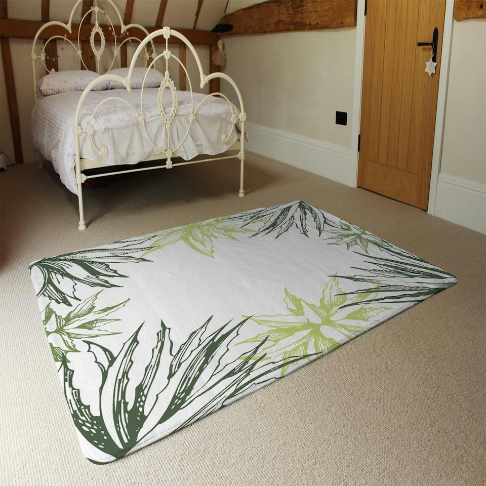 image 1 of Green Leaf Border (Rug) Multi | XL: 160x230cm