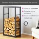 image 3 of Wide Indoor Black Firewood Log Rack
