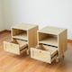 image 8 of Abrihome Set of 2 Rattan Nightstand Cabinet, with Saving Storage Space and Shelves