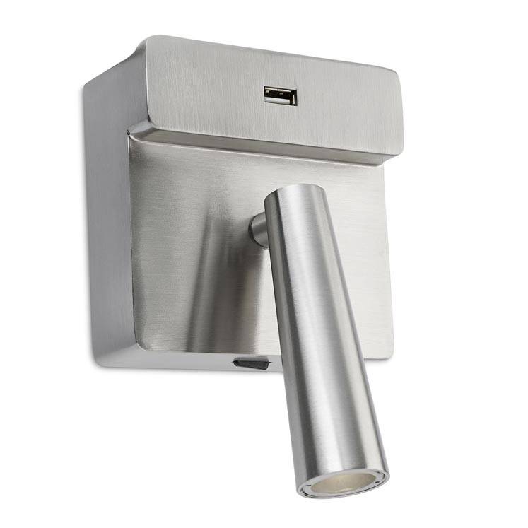 Gamma LED Wall Reading USB Light Satin Nickel 175lm 2700K - Special Offer