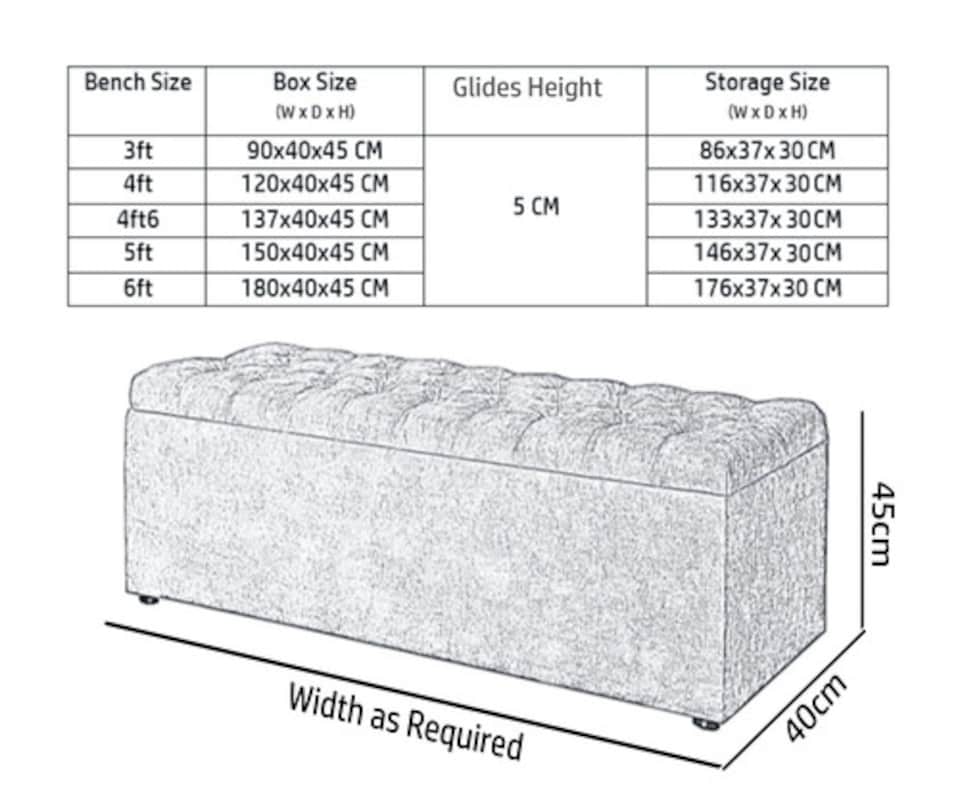 image 1 of 137cm Chesterfield Ottoman Storage Box -Upholstered Blanket Box - Grey Naple Ottoman Bench