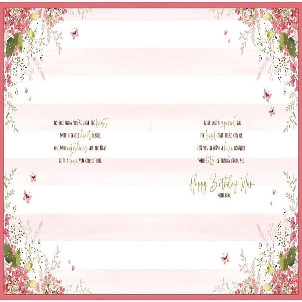 image 1 of Pink Heart Wreath Wonderful Mum Birthday Large Boxed Card