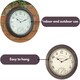 image 5 of Marco Paul 30cm Distressed Wall Clock and Thermometer Brown
