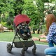 image 2 of HOMCOM 2 in 1 Pushchair Stroller w/ Reversible Seat Single Hand Foldable Red
