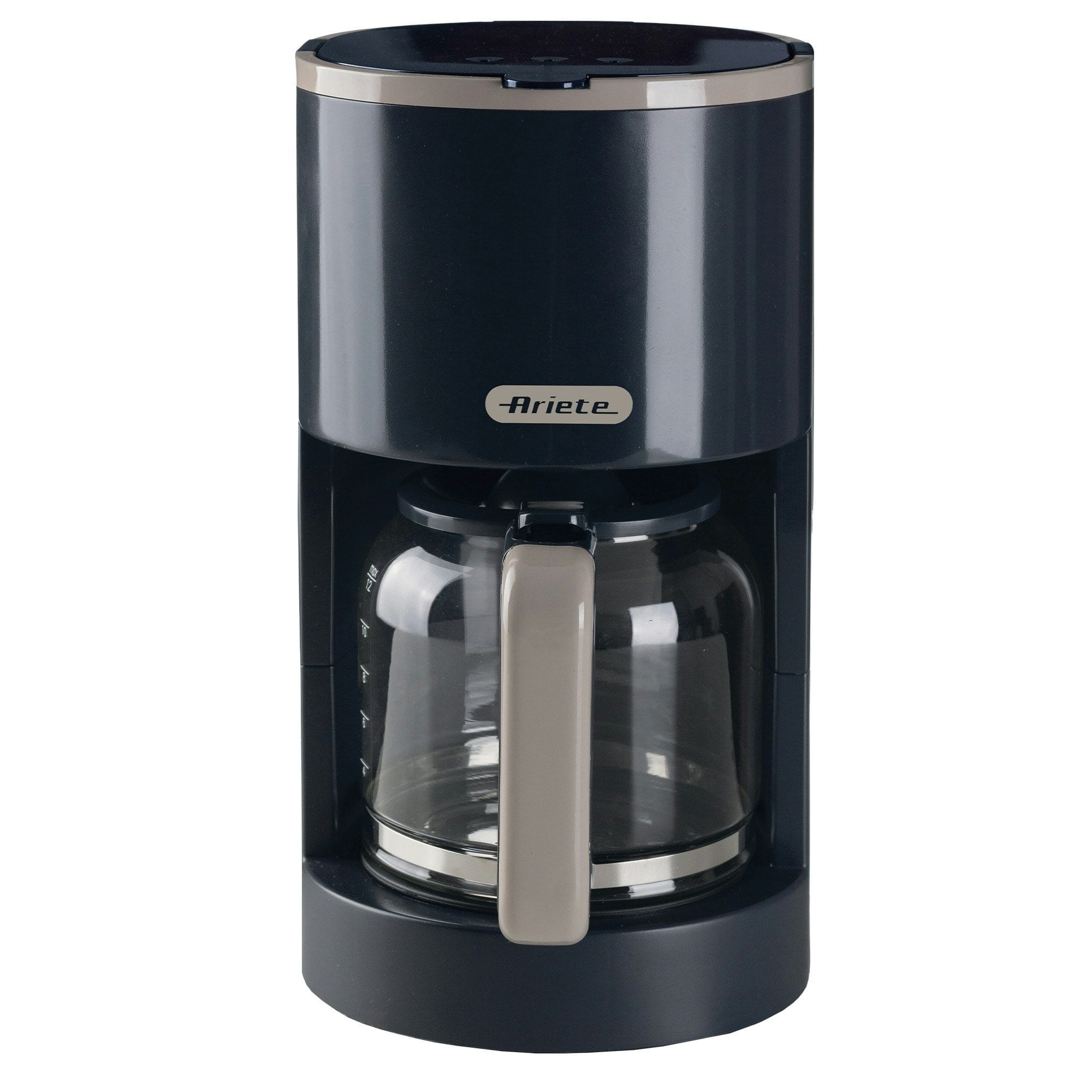 Ariete 1394 Breakfast Line Coffee Maker, Capacity 12 Cups, Water Level Window, Washable Filter and Holder, Drip Device, Dark Grey