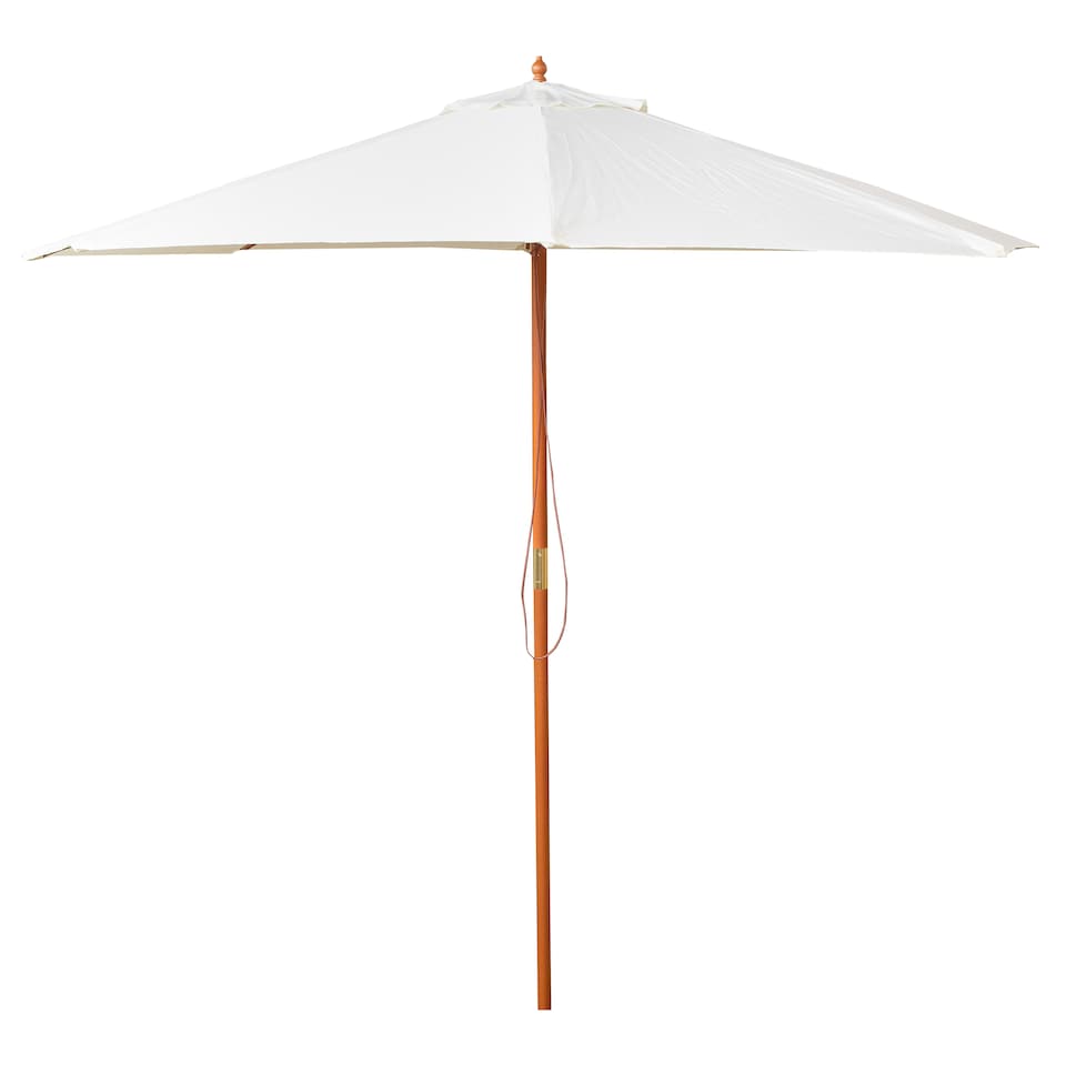 image 1 of Samuel Alexander 2.7m Outdoor Wooden Garden Parasol Sun Shade with Carry Bag in Cream