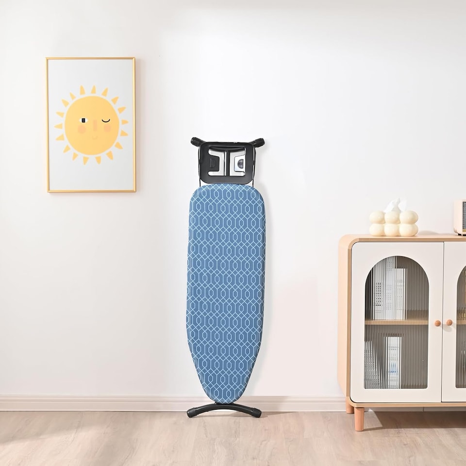 image 1 of Ironing Board with Iron Rest, Iron Board with Extra Thick Cover, Adjustable Compact and Space Saver Foldable Ironing Board
