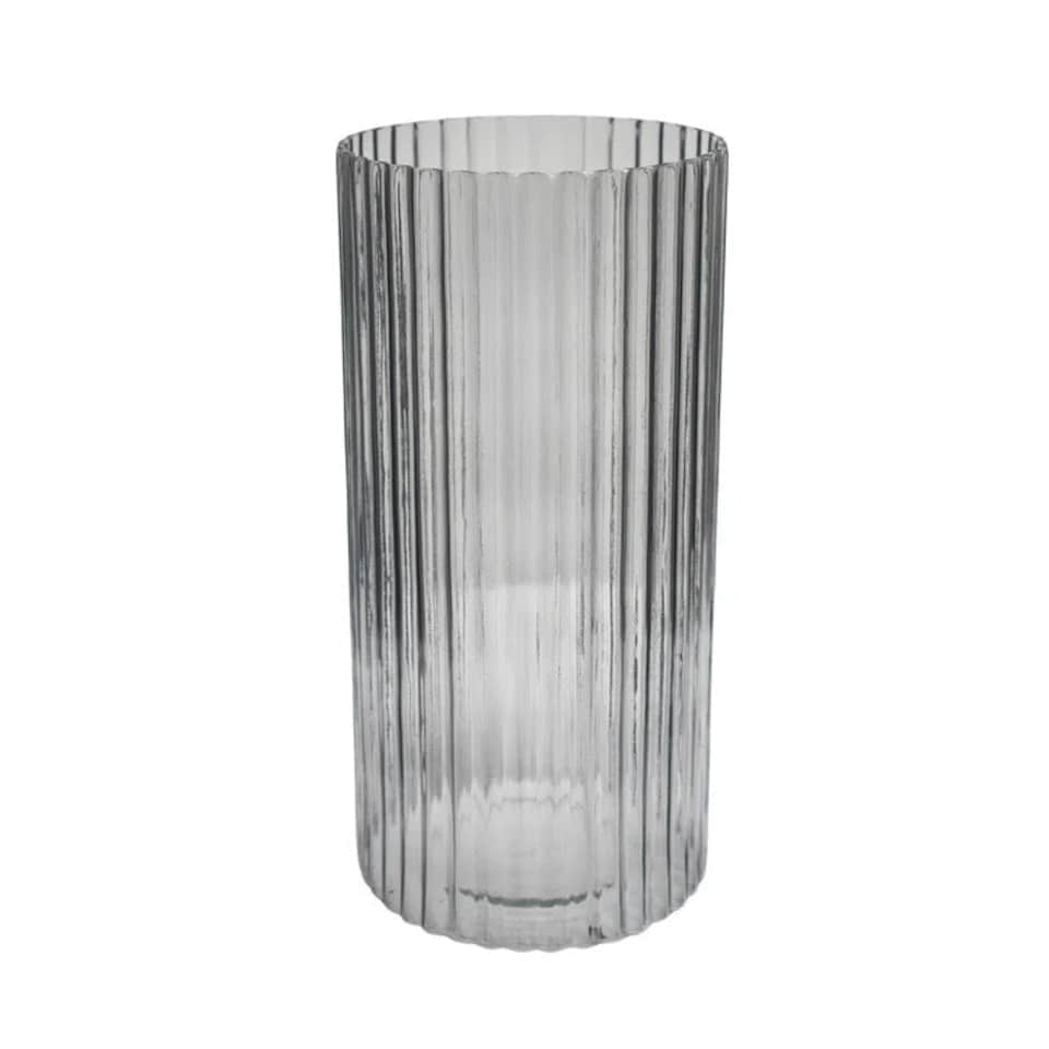 image 1 of Daphne Ribbed Vase - Glass - L15 x W15 x H23 cm - Clear Clear