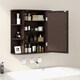 image 9 of COSTWAY Mirrored Bathroom Cabinet Wall Mount Storage Brown Brown