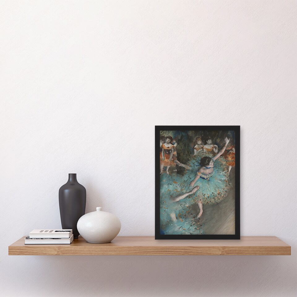 image 1 of Edgar Degas Framed Wall Art Print Swaying Ballet Dancer in Green Home Décor