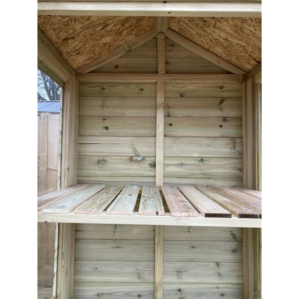 image 1 of 7 X 2 Pressure Treated Tongue And Groove Mini Apex Greenhouse (7' x 2' / 7ft x 2ft) (7x2)