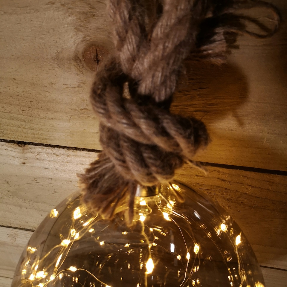 image 1 of 20cm Warm White Large Bauble LED Christmas Lights Window Decorations Timer Light