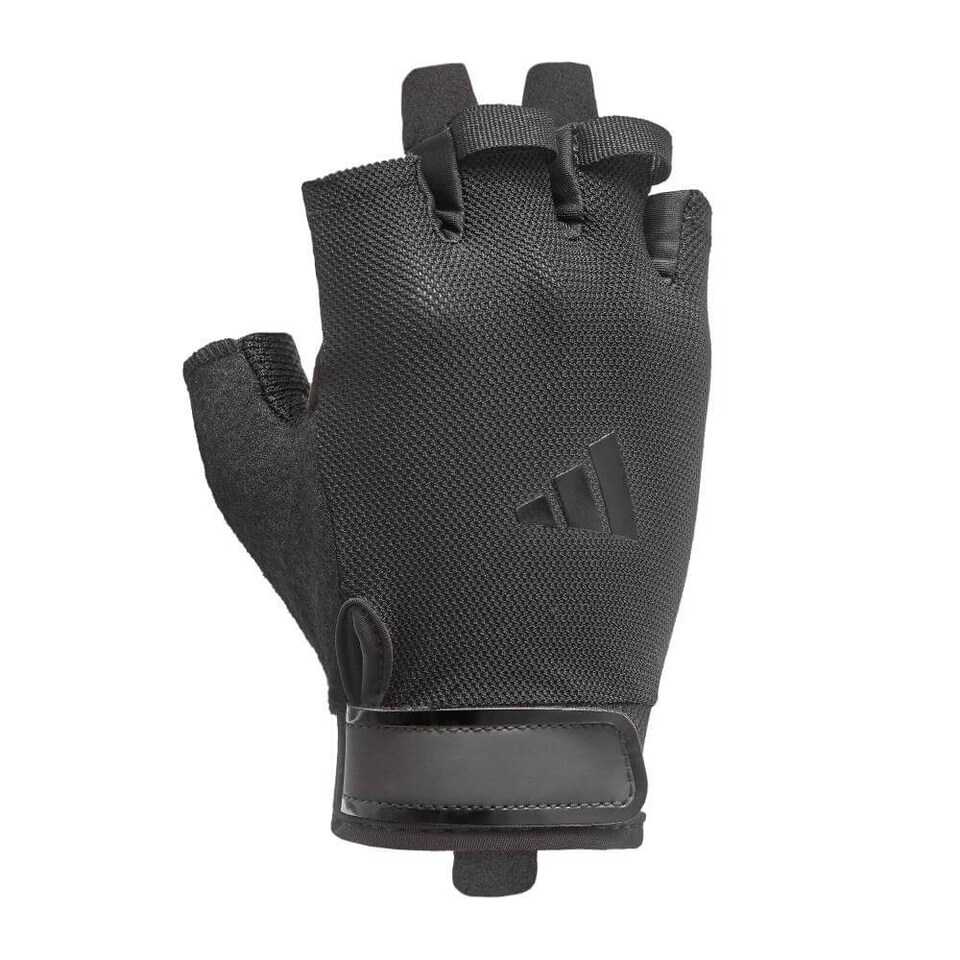 image 1 of Adidas Essential Training Gloves, Aeroready ventilated palm, padded suedette palm and secure hook-and-loop wrist. | Multi | Red | M