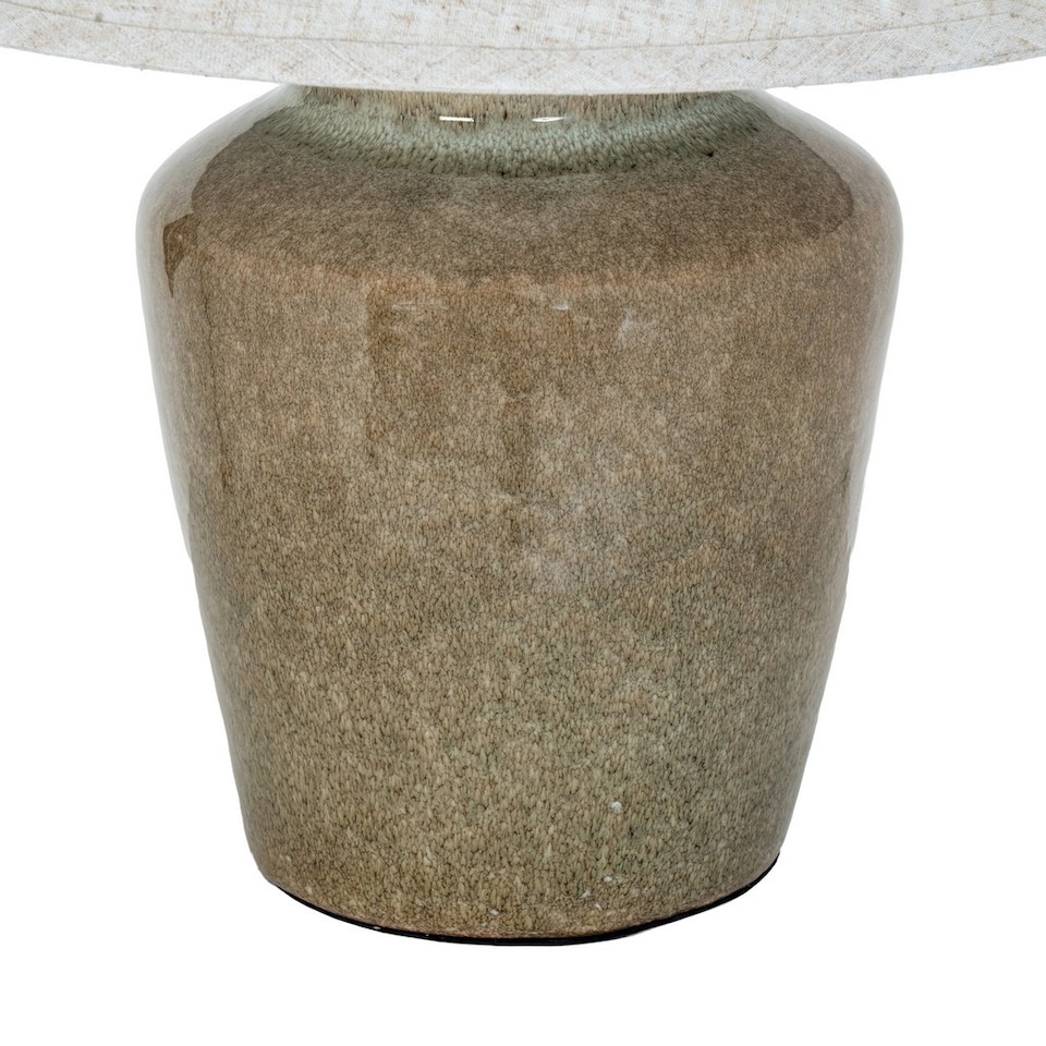 image 1 of Mottura Table Lamp with Edged Linen Shade - Ceramic - L55 x W55 x H66 cm - Green