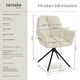 image 6 of Swivel Chair Lenia - upholstered, padded, 56.5 x 54 x 86 cm - Set of 2 Cream | Velvet Cream/Black