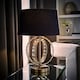 image 3 of ValueLights Rothwell Silver Table Lamp Blue Shade
