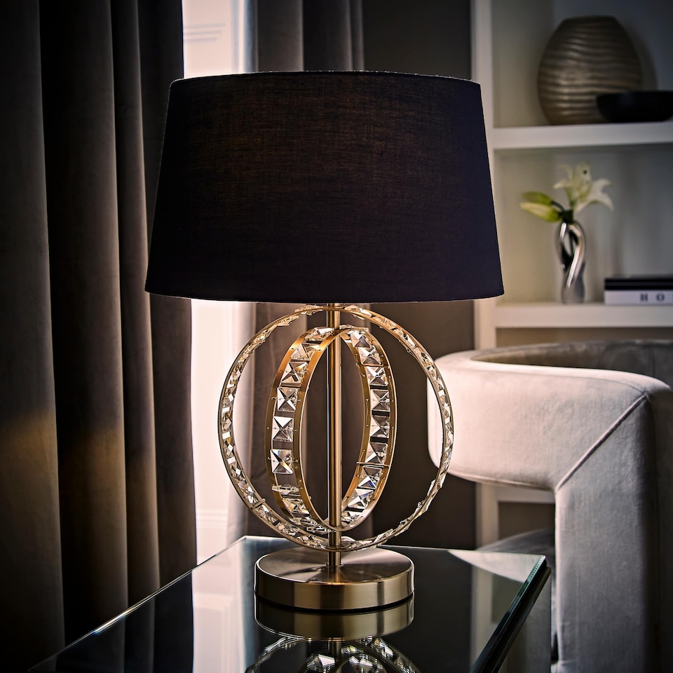 image 1 of ValueLights Rothwell Silver Table Lamp Blue Shade