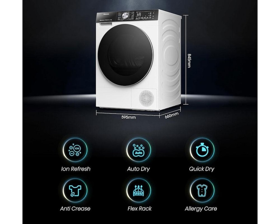 image 1 of Hisense Series 5 DH5S102BW 10KG A+++ White Freestanding Heat Pump Tumble Dryer