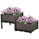 image 1 of Outsunny 2-Piece Raised Garden Bed Planter Box for Flowers, Vegetables, Herbs