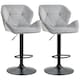 image 1 of HOMCOM Set Of 2 Luxurious Velvet-Touch Bar Stools Metal Frame Footrest Grey