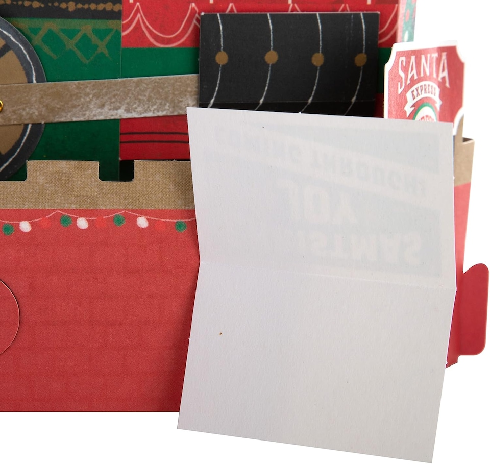 image 1 of Santa's Polar Express Musical Motion Wheel Pop Up 3D Christmas Card