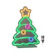 image 1 of 25cm Light up Christmas Tree Table Top Neon Sign