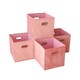 image 1 of Cube Pack of Four Canvas Fabric 33x37cm Large Storage Insert Boxes | Pink | Large Pink