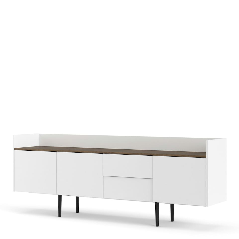 image 1 of Unit Sideboard 2 Drawers 3 Doors in White and Walnut