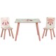 image 6 of ZONEKIZ Kids Table and Chairs, Childrens Desk with 2 Chairs, Pink Grey