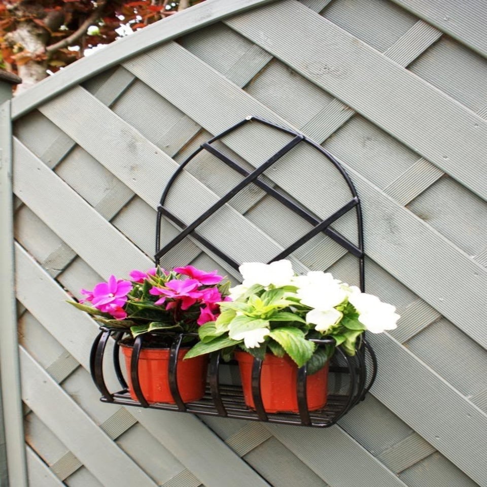 Gothic Wall Planter - Solid Steel - L19.1 x W35.6 x H53.3 cm - Black Black