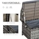 image 4 of Outsunny PE Rattan Outdoor Storage Bench, Aluminium Garden Bench with Storage Underneath with Zipped Inner Lining, Rods for Deck, Mixed Grey