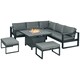 image 1 of Outsunny 6-Piece Garden Furniture Set with Firepit Table Outdoor Sofa Aluminium