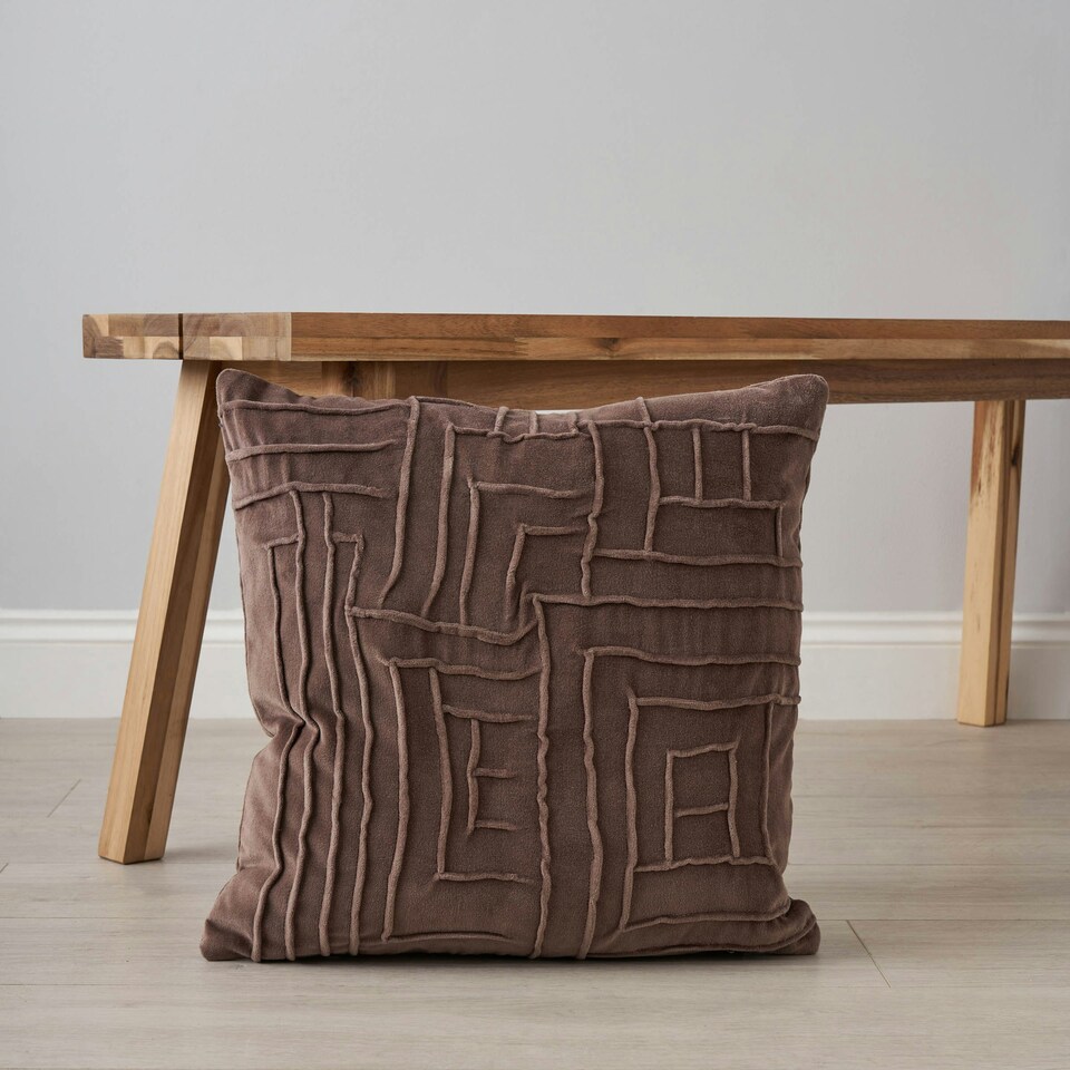 image 1 of BHS Genevieve Cushion, Taupe Brown | Taupe