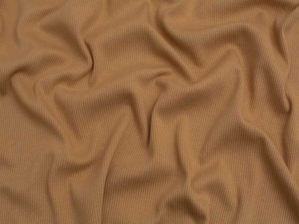 Minerva Core Range Beige Cotton Rib Stretch Knit Fabric for Dressmaking, 140cm / 55" Wide - per metre