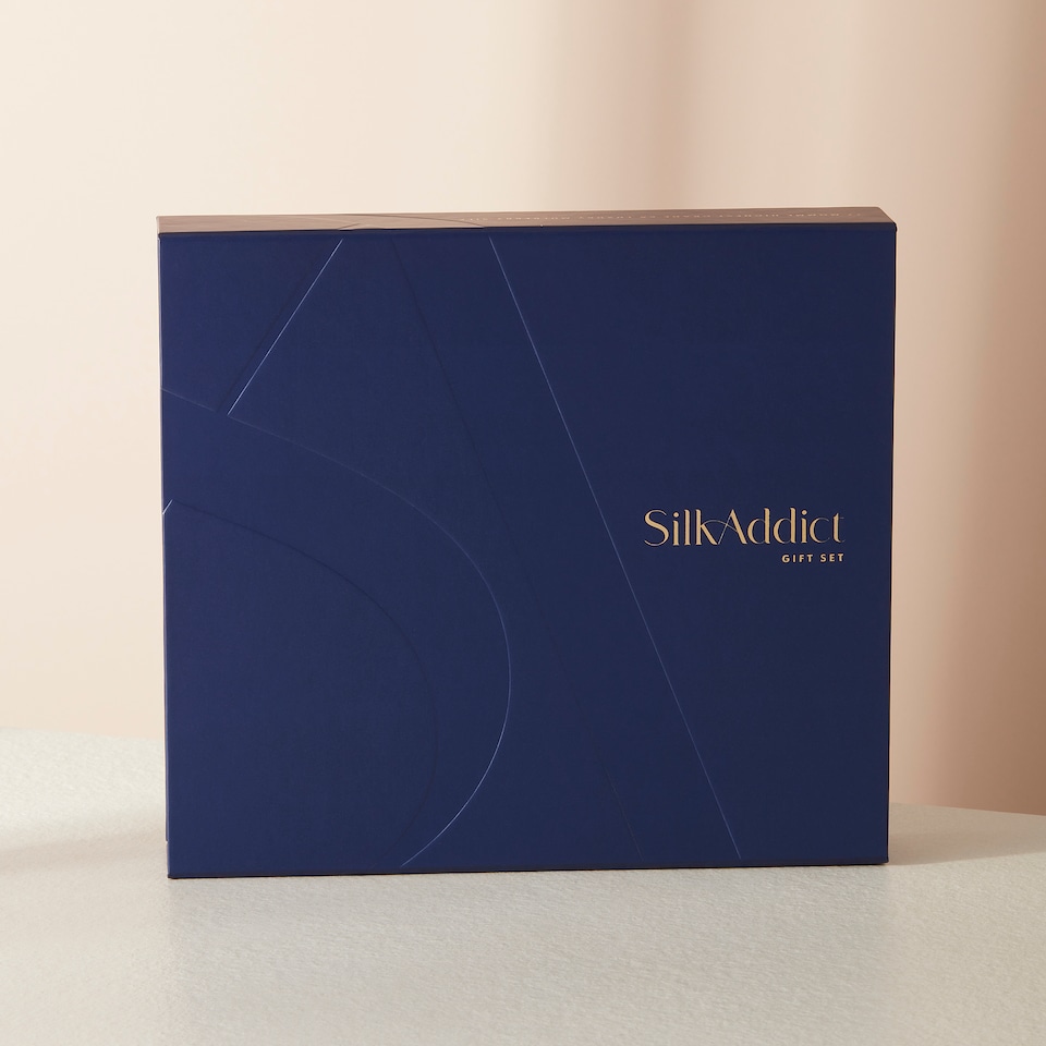 image 1 of Silk Addict 100% Mulberry Silk Gift Set - Navy
