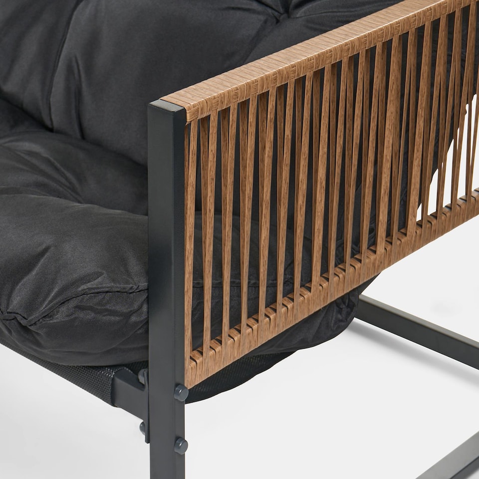 image 1 of OHS Santorini 5 Seater Corner Sofa Table Set Garden Patio Furniture | Black | Five Plus Seater