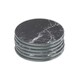 image 1 of Harbour Housewares Black Marble Glass Coasters - Round - 10cm - 6pc Drink Protection Set