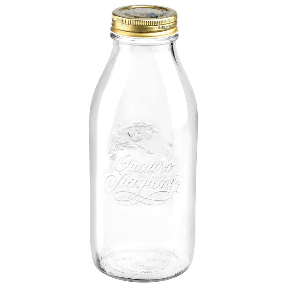 image 1 of Bormioli Rocco Quattro Stagioni Glass Bottles with Screw Top Lid - 1L - Pack of 3 Clear | One Size