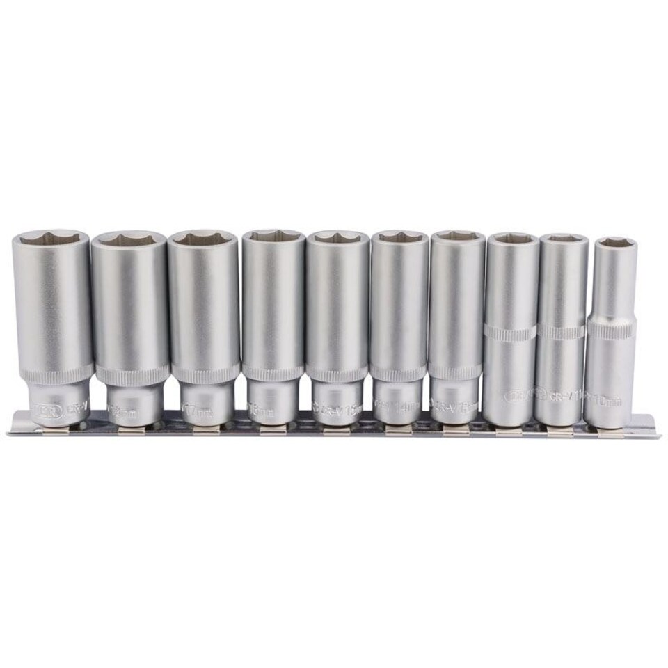 10Pc 3/8" Deep Socket Set Rail - 16401