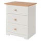 image 4 of Colorado 3 Drawer Bedside Cabinet - Affordable Modern White & Oak Style | White | Soft White | One Size | 1