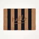 image 1 of Homescapes Stripe Hello Coir Doormat - 40 x 60 cm
