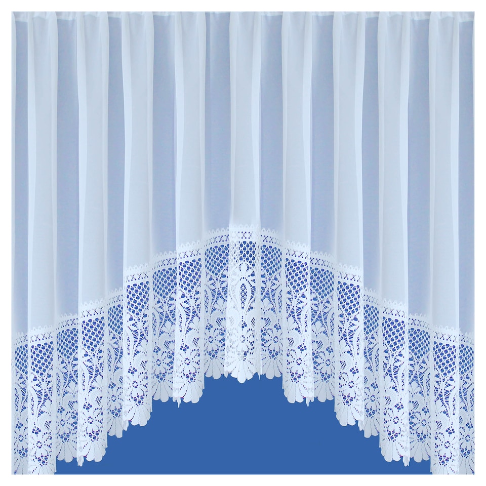 Traditional Base Desgin Net Lace Curtain Jardiniere with Elevated Base 254 x 114cms